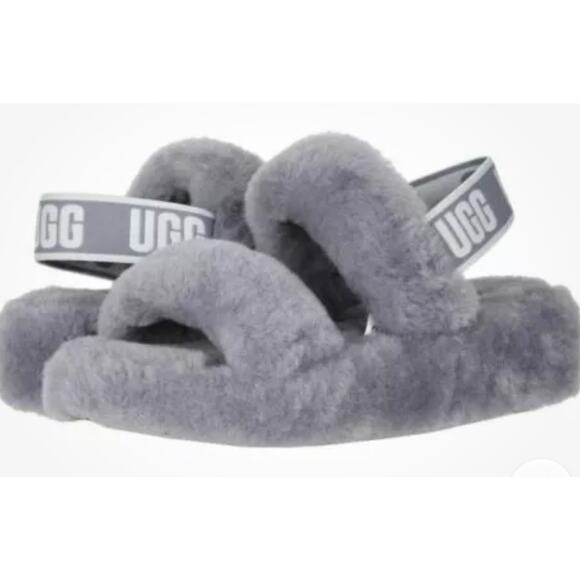 NEW UGG Oh Yeah Slide - Gray with Slingback Logo Women's Size 9 - Picture 2 of 9